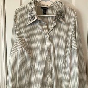 Lane Bryant work Shirt with Appliqué.